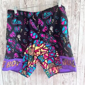 Vintage Bugle Boy 90’s Neon Swim Trunks Small